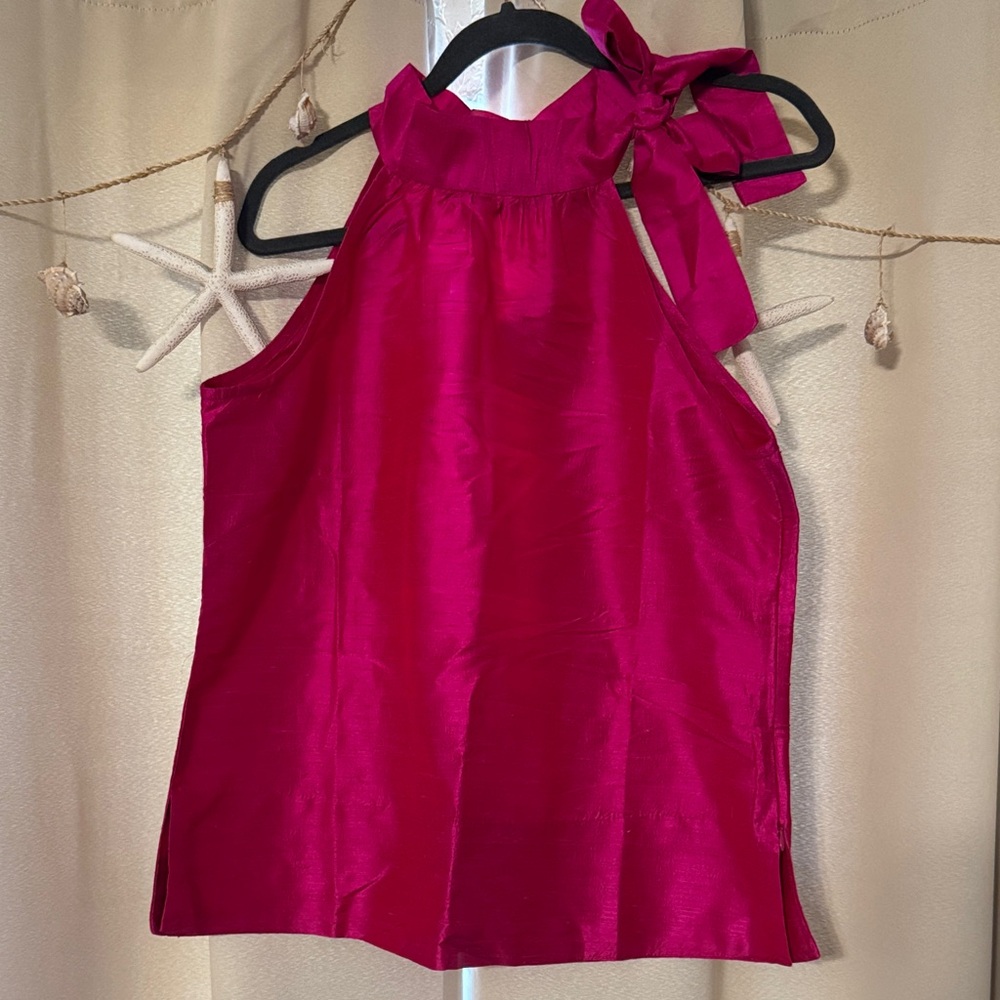 GRETCHEN SCOTT Satin Halter Top with Bow